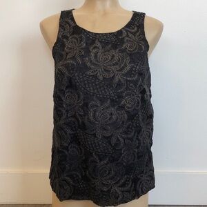 J.Crew Sleeveless gold patterned top